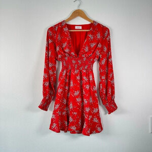 Sage the Label red floral dress-XS